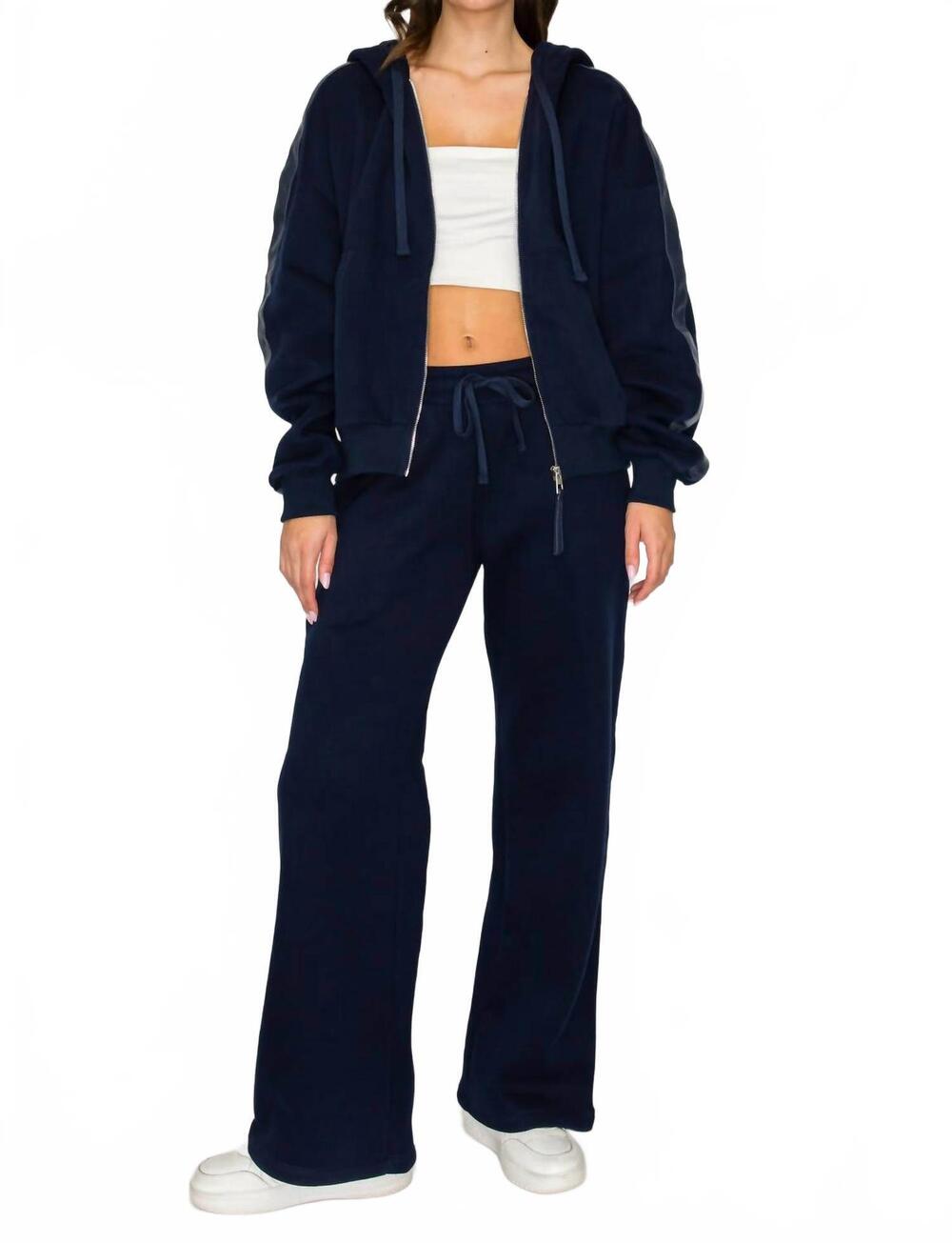 NEW KNIT RIOT glide zip hoodie in navy